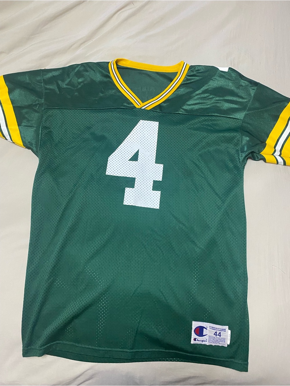 Vintage 90s Green Bay Packers Brett Favre Jersey Champion Size 44 XL Green Mesh